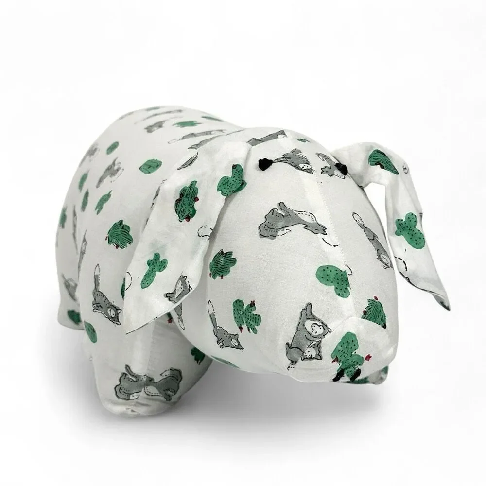 Roller Rabbit Little Piglet Kids Pillow Toy White Green Cotton India